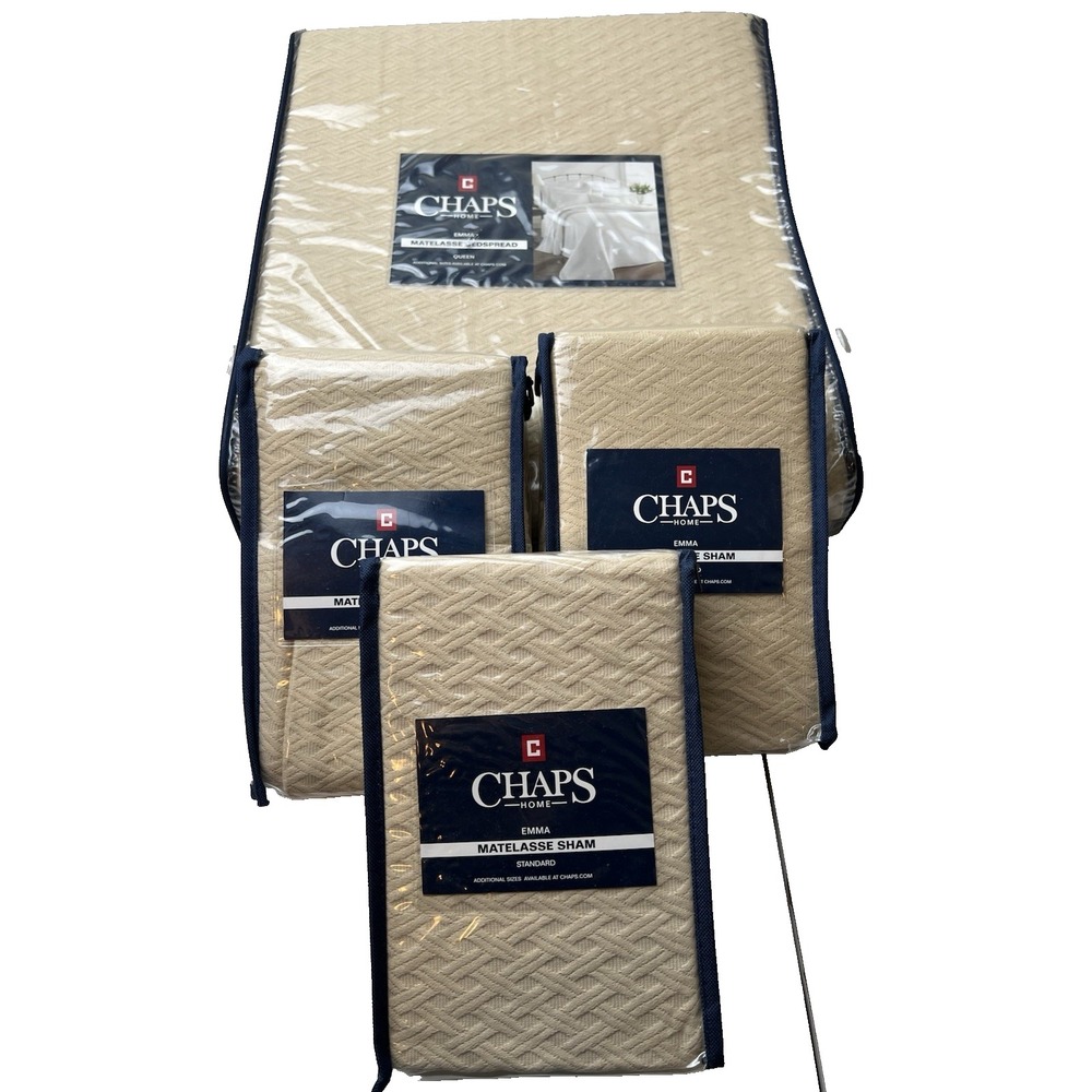 CHAPS Home Set of 3 STANDARD SHAMS Size: 20 х 26" AND Queen Bedspread